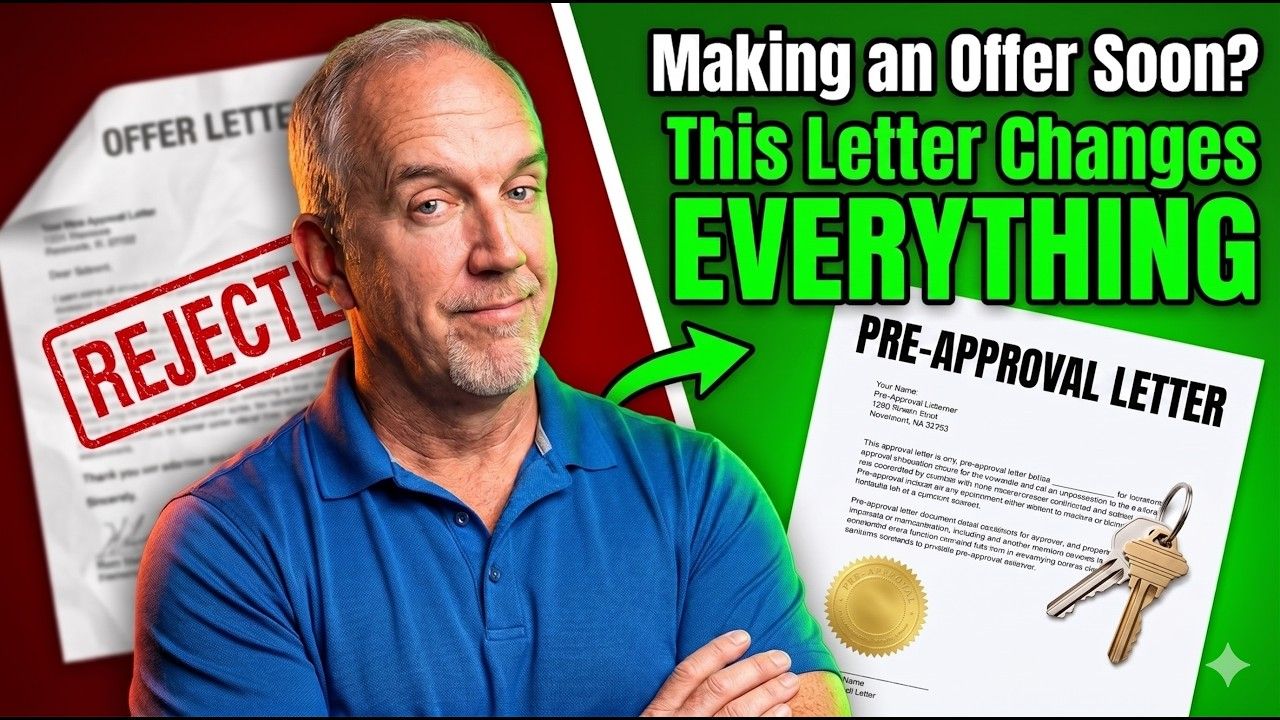 Home buyer comparing a mortgage pre-qualification letter with a verified pre-approval letter at a desk
