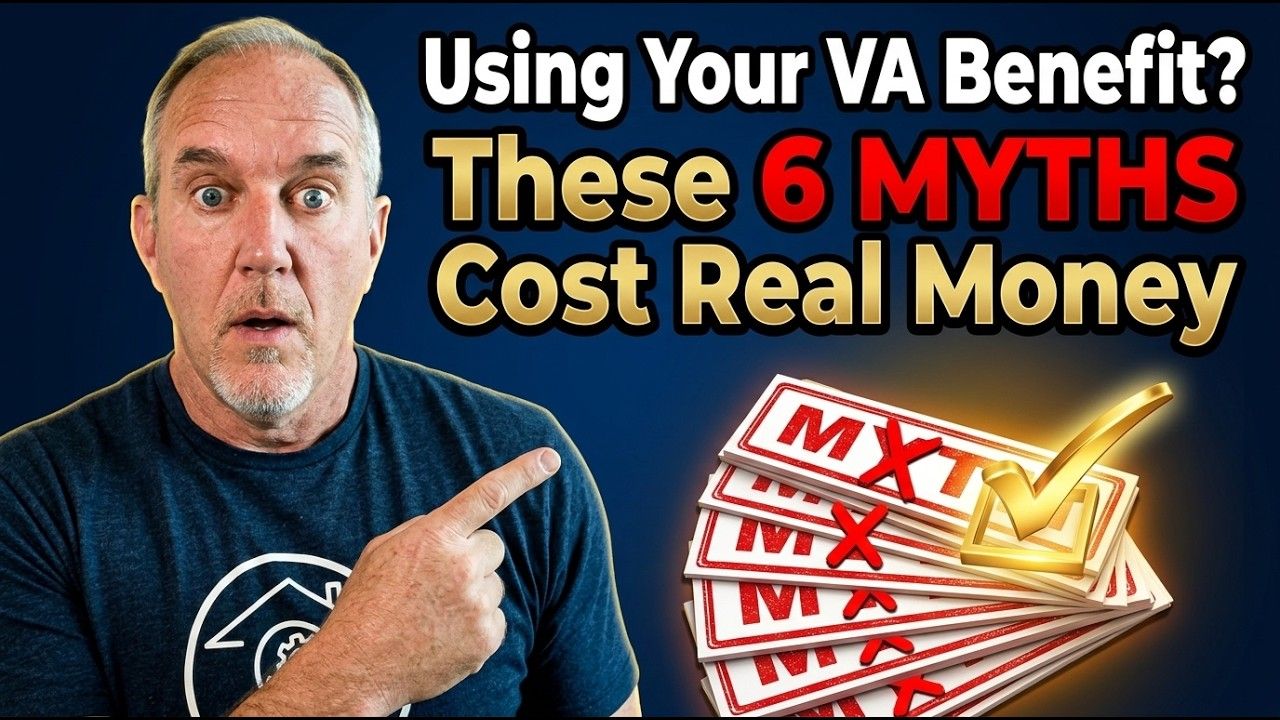 Veteran reviewing VA loan documents with a lender to debunk common VA loan myths